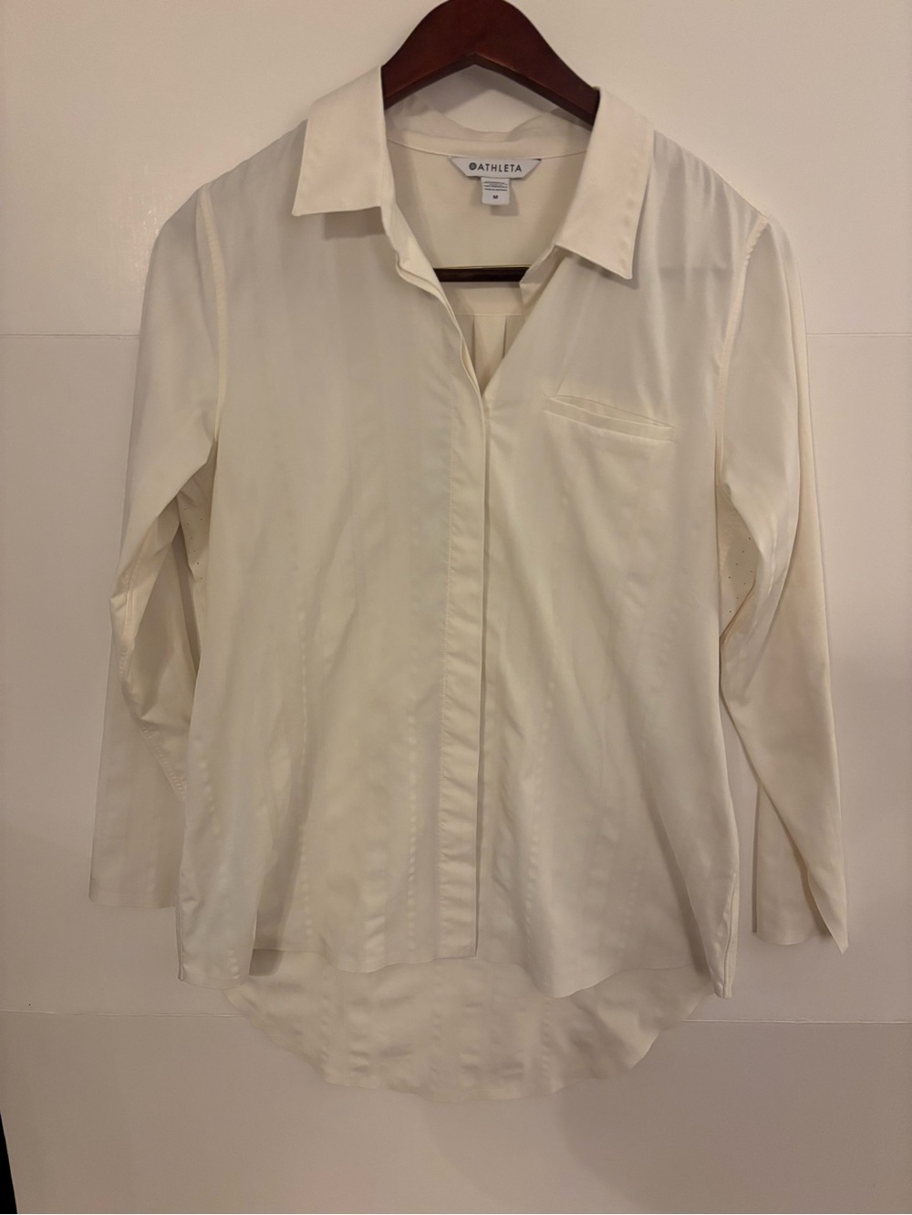 Athleta Ivory Collared Button-Up Shirt